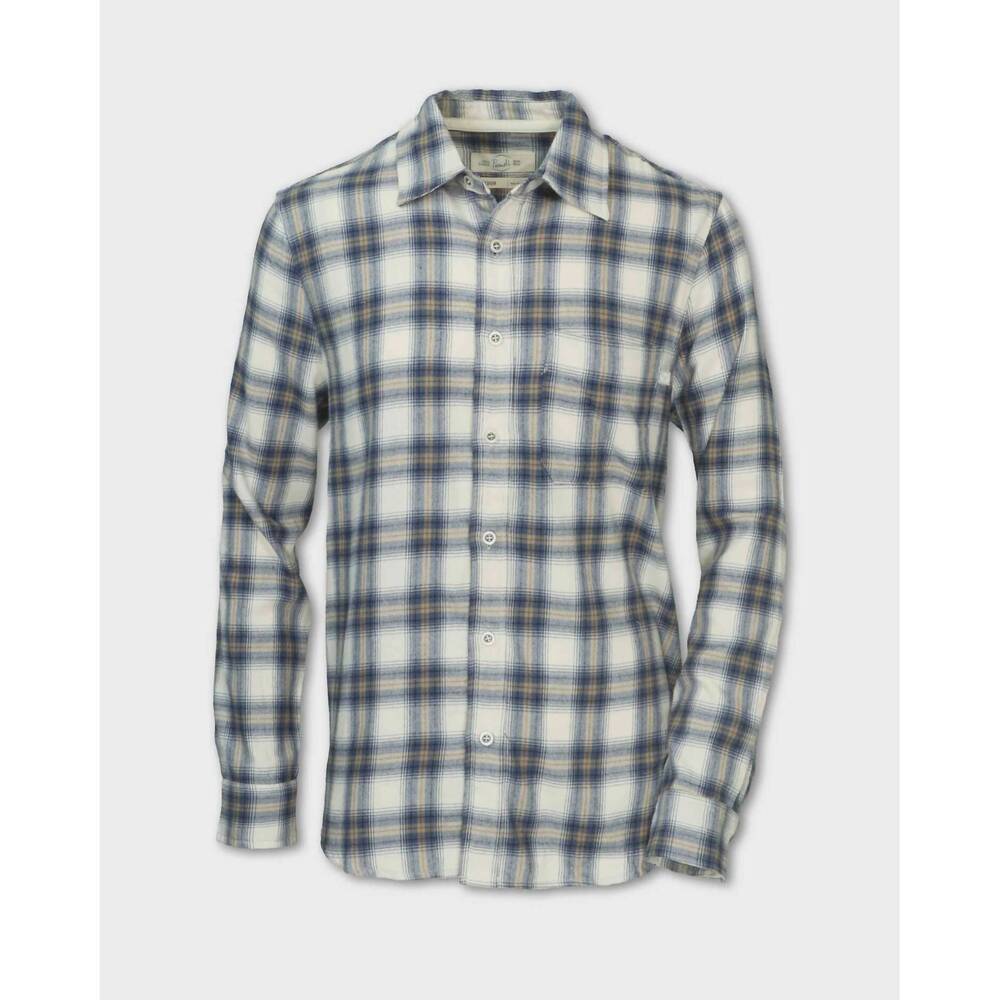NEW PURNELL men's garrison plaid flannel shirt in blue